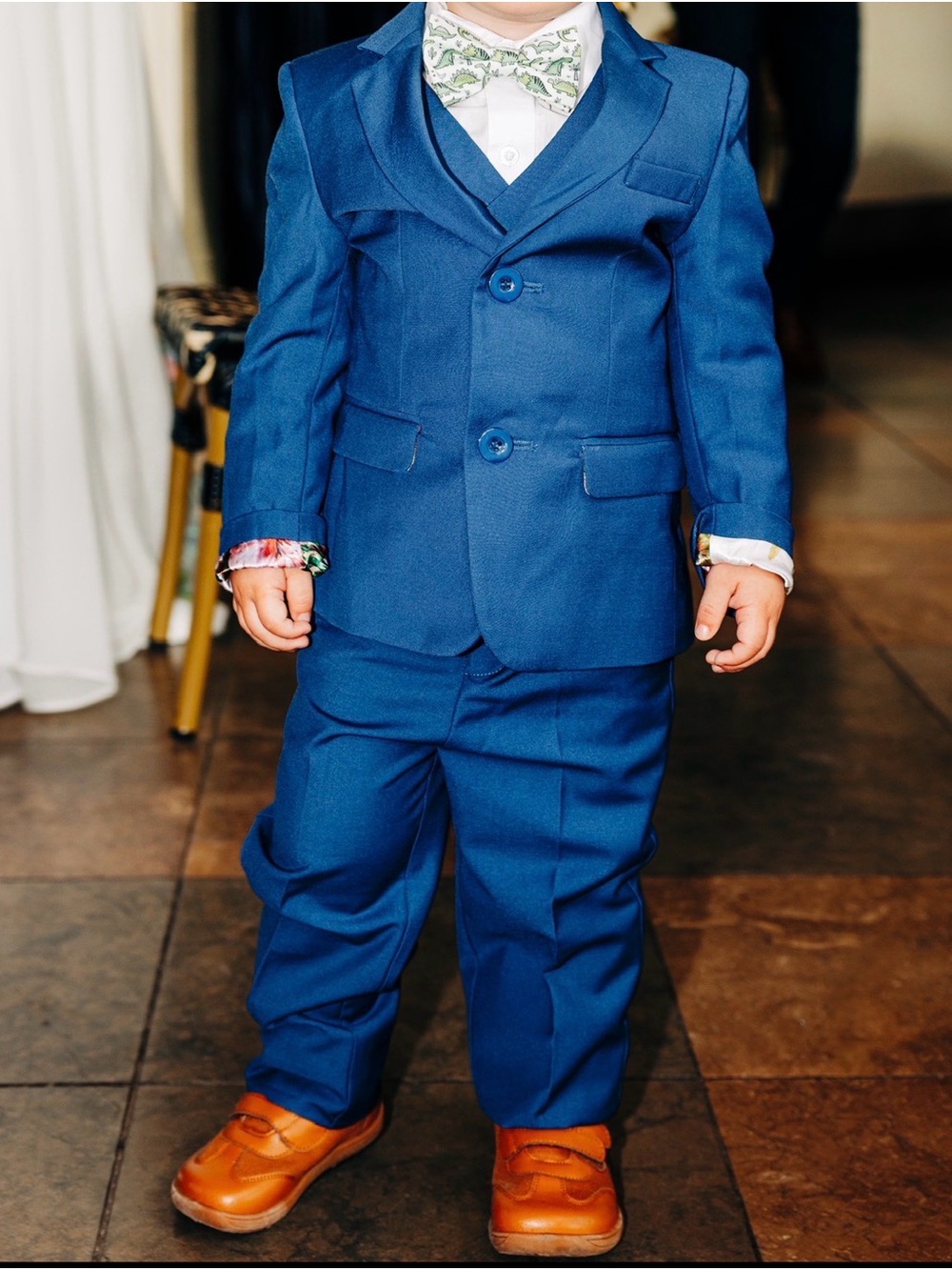 Men’s Wearhouse peanut butter collection 4t slim fit toddler tux in cobalt blue